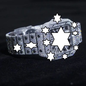 Montre de luxe NYC DIAMOND EMPIRE à mouvement automatique japonais, boîtier carré en acier inoxydable, cadran de 41 mm, avec moissanite - Product Image 2
