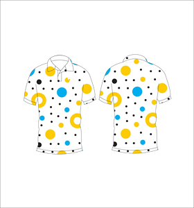 Custom <b>White</b> <b>Polo</b> Shirt with Multicolor Polka Dot Pattern Short Sleeve Casual Golf Tennis Wear - Product Image 3