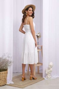 เดรสผ้าซาตินสีขาวสุดเซ็กซี่สำหรับผู้หญิงและผู้หญิงเดรสด้านหลังโลโก้ขนาดใหญ่พิเศษ - Product Image 4