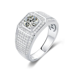 Bague de cocktail unisexe en or massif 18 carats avec pierre naturelle sertie à griffes, style de luxe géométrique, plaqué rhodium, certifiée IGI - Product Image 5