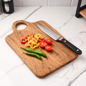 เขียงไม้มะม่วงพร้อมเขียงสำหรับหั่นอาหารทั่วไปในครัว พร้อมด้ามจับแบบเต็มมือ - Product Image 1