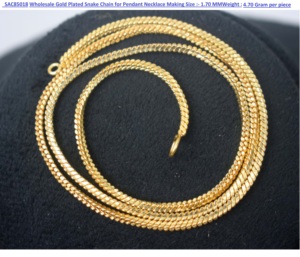 Cadena de Serpiente de Latón Chapada en Oro de 18K al por Mayor para la Fabricación de Collares con Colgantes - Product Image 6