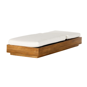 Cama plegable minimalista de madera maciza para exteriores, mueble para el hogar, tumbona con cojín extraíble para todo tipo de clima. - Product Image 4