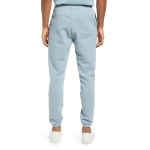 Pantalon de jogging décontracté pour homme, bleu clair, taille élastique, cordon de serrage, poches latérales, respirant, mélange de coton, coupe ajustée, pour le printemps - Product Image 2