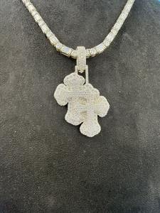 Colgante de Trébol de Cuatro Hojas Personalizado con Micro Pavé, Joyería Hip Hop, Plata de Ley 925, Estilo Bling Rapper, Amuleto de Moda - Product Image 6