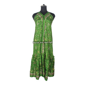 Colección de Verano Bohemian 2026 de Ropa para Mujer, Vestido Largo de Seda Sari Vintage, Elegante Vestido de Noche sin Mangas para Damas - Product Image 5