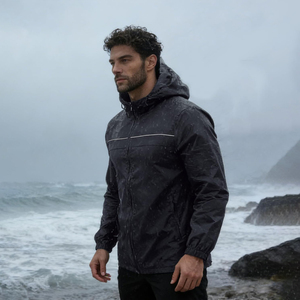 Chaqueta Cortavientos Ligera de Alta Calidad para Hombre, con Capucha, Estilo Urbano, para Correr, Viajar y Hacer Senderismo en Invierno - Product Image 1