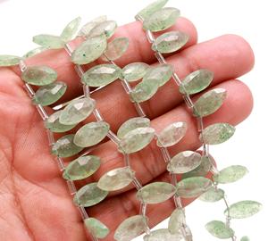 RAY FINE ORNATES ABBS028 Perles de pierres précieuses ovales en aventurine verte, certifiées par un tiers, pour la fabrication de bijoux - Product Image 6