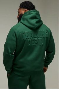 Sweat à capuche en molleton pour homme avec gaufrage personnalisé au dos, 100% Coton, Grammage lourd 550 g/m², Coupe ample, Anti-boulochage, Broderie, pour l'entraînement sportif - Product Image 4