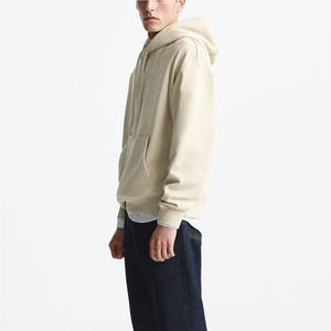Sweat à capuche décontracté pour homme, coupe épaules tombantes, style unique, teint uni, polyester-coton, prix de gros abordable pour l'hiver - Product Image 4