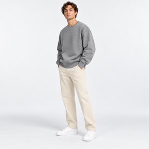 Sweat-shirt épais pour homme, col rond, manches longues, en molleton bouclé, coupe courte, style streetwear, pour l'hiver, OEM ODM, faible MOQ, commande en gros - Product Image 3