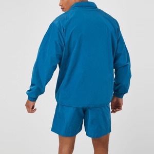 Solid Color Streetwear Lightweight Breathable Custom Design Hooded Printed Windbreaker Tracksuits - Product Image 2