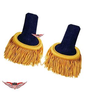 Epaulettes Negros y Dorados de Alta Calidad Personalizables con Hilo de Oro y Flecos de Mylar, Epaulettes de Uniforme con Borlas - Product Image 1