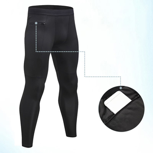 Pantalon de compression fitness, vêtements de course, collants de compression, taille élastique, collants de compression sportifs avec poches - Product Image 3