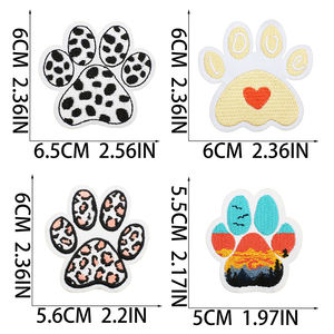 Cute Paw Shape Embroidered Self Adhesive <b>Patches</b> Colorful Animal Footprint Stick On <b>Applique</b> for Clothing Bags Hats - Product Image 4