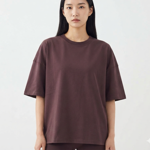 T-shirts amples pour femmes OEM, 100% coton, coupe oversize, épaules tombantes, manches courtes, basiques, personnalisables, été, t-shirts boxy vierges pour femmes - Product Image 4