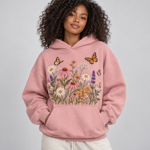 Sudaderas de lana para mujer con hermosos bordados, forro suave y ajuste cómodo para atuendos relajados y de temporada. - Product Image 1