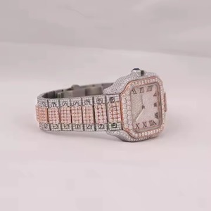 Best Selling High Quality VVS Moissanite Mechanical Movement Stainless Steel <b>Watch</b> Ceramic <b>Case</b> Fully Iced India Manufacturer - Product Image 1