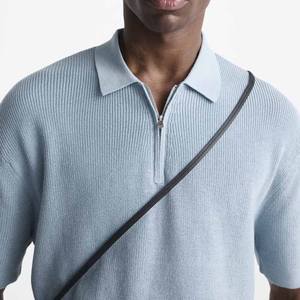 Men Knitwear Polo Shirt High Quality 100% Cotton Knitted Polo Collar Designer Short Sleeved Pullover 14-Zip Sweater Polo Shirt - Product Image 4