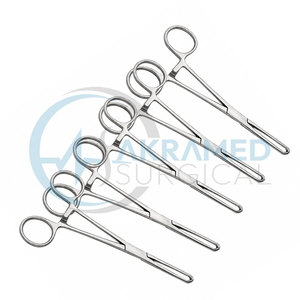 Lot de 5 pinces à tissus Allis 5x6 dents en acier inoxydable, pinces chirurgicales certifiées CE, réutilisables, kit de chirurgie générale - Product Image 5