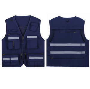 Gilet de sécurité réfléchissant haute visibilité unisexe en polyester multi-poches pour uniformes de gardiens toutes saisons - Product Image 2