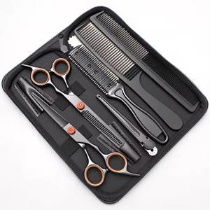 Ensemble professionnel de ciseaux de coiffure, ciseaux à effiler, peignes, couleur personnalisée, acier inoxydable, pour droitiers, manche long, tranchants et de haute qualité - Product Image 4