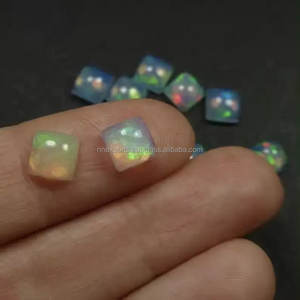 Opale éthiopienne naturelle de 6 mm, cabochon carré, pierre précieuse, opale de feu la plus vendue, pierre semi-précieuse en vrac, provenant d'un fabricant régulier - Product Image 2