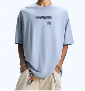 Camisetas Oversize con Lavado Ácido de Alta Calidad, Personalizadas para Hombre, ODM, Cuello Redondo, Hombros Caídos - Product Image 1