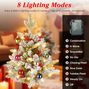 8 Lighting Modes 50 LED Lifelike Mini Tree IP44 Waterproof Battery Operated Christmas <b>Lights</b> Auto 6H/18H <b>Timer</b> - Product Image 6