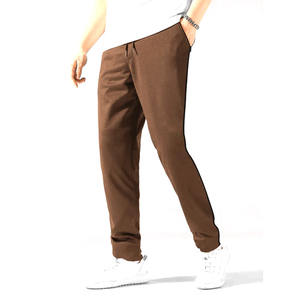 Pantalones Deportivos Casuales de Felpa de Algodón y Poliéster Grueso para Hombre, Ajuste Delgado, Color Marrón, con Logotipo Personalizado, Venta al por Mayor, Pantalones Lisos - Product Image 2