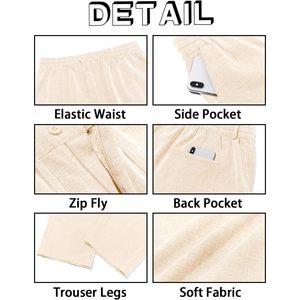 2025 hommes décontracté lin pantalon taille élastique cordon léger coupe ample pour été plage Yoga Logo personnalisé disponible - Product Image 1