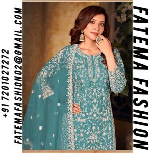 Indian Pakistani Anarkali Women's Salwar Kameez Party Wear Wedding <b>Dress</b> New Latest Ethnic Modern Designs <b>Net</b> Cording Work Sale - Product Image 3