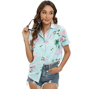 Chemise hawaïenne de plage d'été pour femmes, à fleurs, boutonnée, coupe décontractée, haut Aloha décontracté - Product Image 1