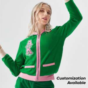 Suéteres Personalizados con Logotipo para Mujer, Suéter Verde de Sororidad, Suéter de Punto con Cuello en V para Mujer, Suéter de Manga Larga para Chica, Cárdigan de Punto Griego - Product Image 1