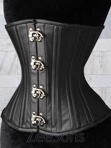 Women's Goth <b>Punk</b> Plus-Size Zipper Leather Lace Corset Shapewear Hip Enhancer Satin Fabric Quick Dry Firm Control Seamless - Product Image 4