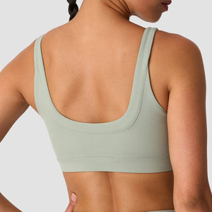 Soutien-gorge sans couture pour femme, tricoté, col en U, coussinets amovibles, ajustement parfait, élasthanne, côtelé devant, respirant, vêtements de sport, yoga - Product Image 5