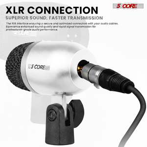 5 Core Conga Mic Snare Tom Set Professional XLR Cardioid Condenser Instrument Microphone Kit - Product Image 5