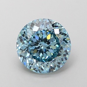 Diamant de laboratoire CVD de 1,1 carat, taille portugaise, vert bleu vif fantaisie, VVS2, polissage EX, éclat excellent, pierre lâche certifiée - Product Image 1