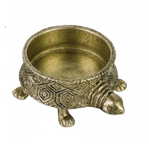 Nouveauté : Ensemble de 2 porte-bougies en forme de tortue dorée, bougeoirs décoratifs en métal pour bougies chauffe-plat - Product Image 2