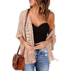 2025 mujeres ligeras verano 2025 Cropped Crochet Top Beach Kimono Cover Ups - Product Image 4