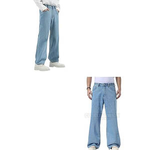 Jeans baggy pour hommes en marque privée à vendre, couleur personnalisée, plusieurs poches. - Product Image 3