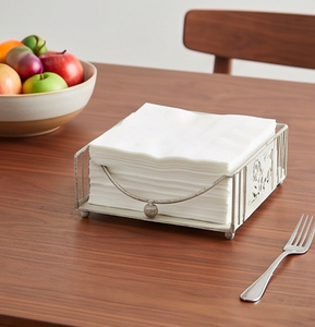 Elegante Porta Servilletas Metálico con Acabado Plateado, Perfecto para Restaurantes, Resorts y Decoración de Mesas y Encimeras de Oficina - Product Image 3