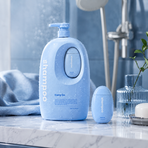 Custom HDPE Plastic Oval <b>Shampoo</b> Bottle 2000ml Pastel Color Pump <b>Dispenser</b> with Mini Travel Bottle for Body Wash <b>Conditioner</b> Vie - Product Image 6