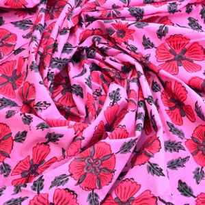 ผ้าพิมพ์ลายดอกไม้สไตล์อินเดีย 100% ผ้าฝ้ายเนื้อนุ่มบริสุทธิ์ สำหรับเสื้อผ้า-ชุดเดรส ผ้าม่าน ชุดนอน ผ้าคลุมเตียง และอื่นๆ อีกมากมาย - Product Image 1