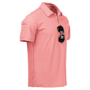 Polo de sport slim pour homme avec logo brodé personnalisé, haute qualité, manches courtes, séchage rapide, rayé, pour le golf - Product Image 1