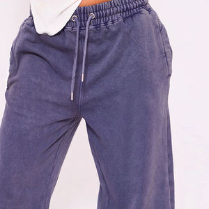 2026 Pantalon de jogging décontracté pour femme, délavé à l'acide, technique, uni, taille basse, avec cordon de serrage, coupe large et ample, style streetwear - Product Image 4