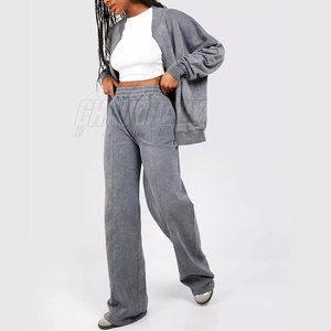 Survêtement délavé à l'acide, finition lisse, coupe confortable, look élégant, idéal pour le quotidien et les occasions décontractées, style classique. - Product Image 3