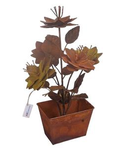 Pot de fleurs en fer moderne fait à la main avec un design de feuilles, décoration artistique pour l'extérieur, jardin et décoration murale pour la maison - Product Image 6