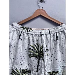 Women's Bohemian Palm Tree Print A-Line <b>Skirt</b> Elastic Waist Ruffles Mid-Calf <b>Chiffon</b> Summer <b>Skirt</b> - Product Image 3