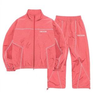 OEM Unisex Adults Custom Logo Zip Breathable <b>Nylon</b> Jacket Top Flared Sweatpants Two Piece Sets Windbreaker Tracksuit <b>Jogger</b> - Product Image 4